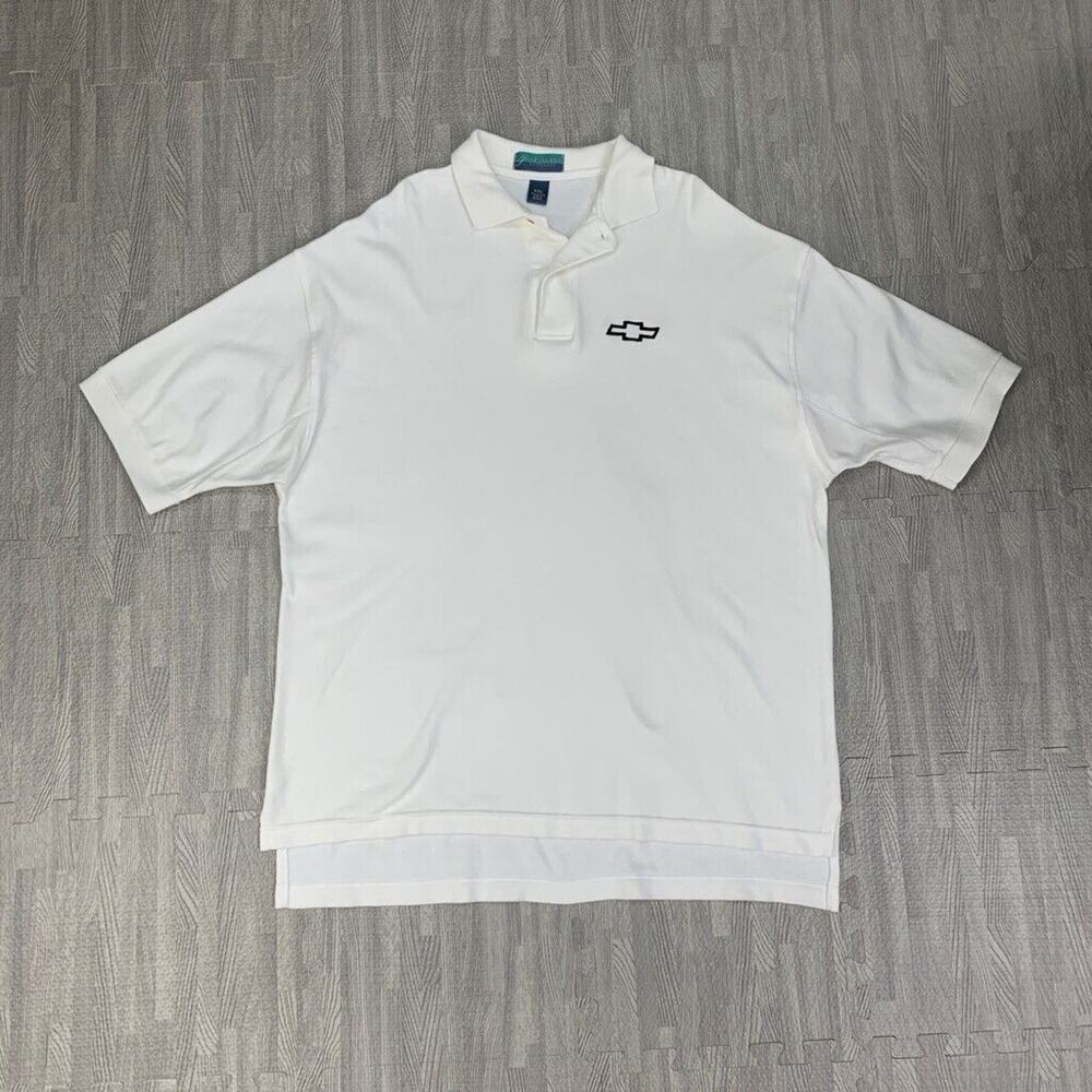 Vintage Chevrolet Polo Shirt Mens XXL 2XL Snow Cotton Pine Island Golf Made USA - Picture 2 of 8
